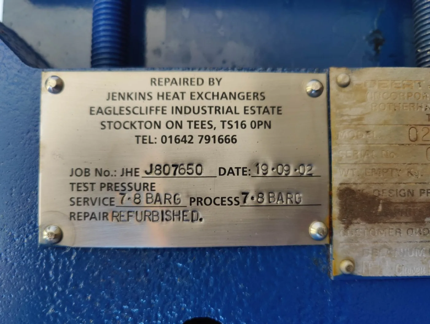 Robert Jenkins 020055 3,4m² "graphite" - Shell and tube heat exchanger - 2