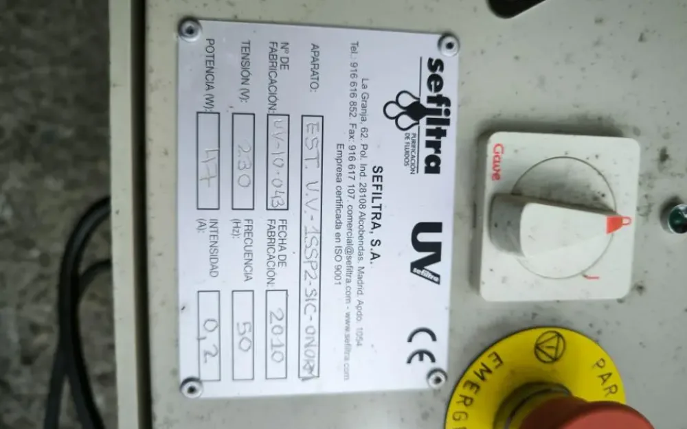 SEFILTRA WATER STERILIZER STAINLESS STEEL 316 17 LITERS WITH ELECTRICAL BOARD