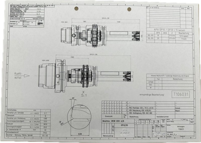 Komet PKD Planfräser 30/R1.5 Z8 HSK-A63
