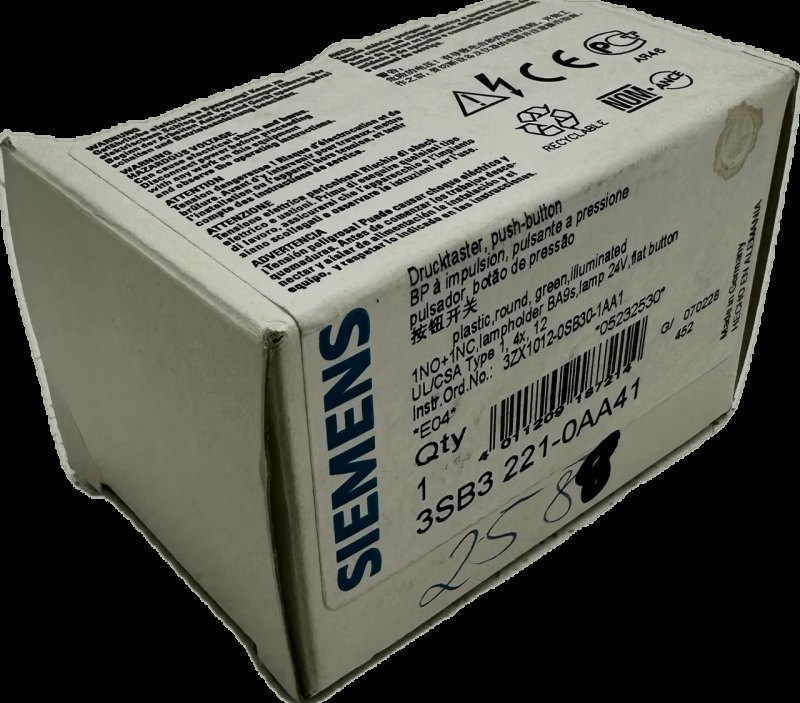 Siemens Leuchtdrucktaster, 22mm, Rund 3SB3221-0AA41