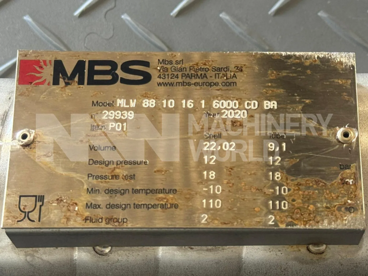 MBS MLW88 Corrugated Shell-In-Tube Tubular Heat Exchanger (Year 2020) - 6