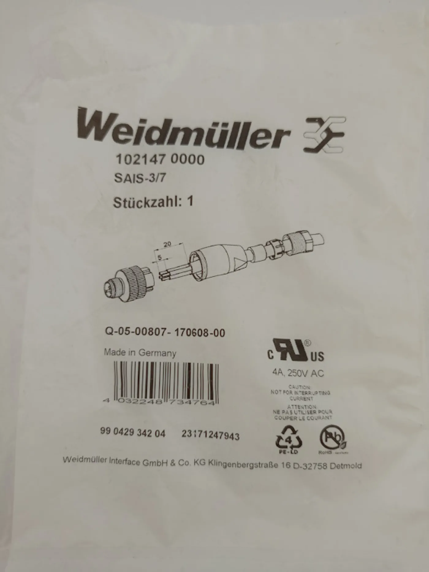 Weidmüller Steckverbinder SAIS 3/7 10 Stck. - 2