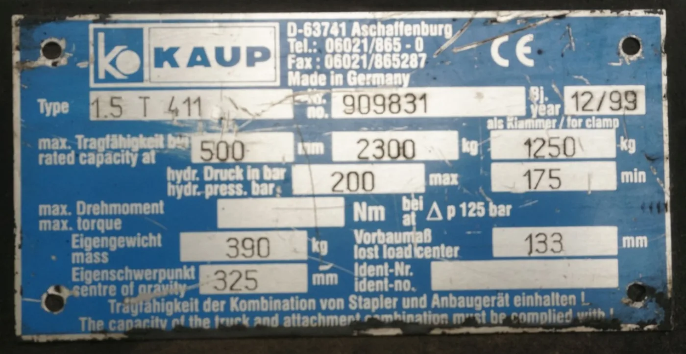 Klammergabel Kaup 1,5T411 (1999) - 5