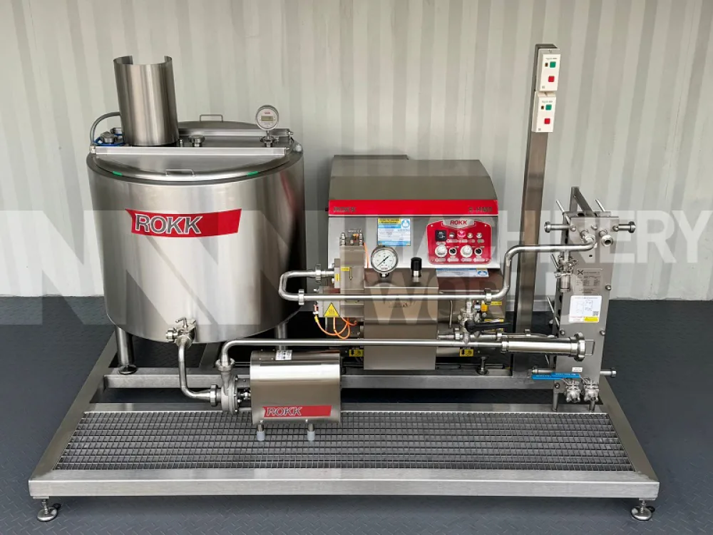 300 LPH ROKK Universal Mini Mixing Plant with 250 Bar Homogeniser, Jacketed Mix Tank & Heat Exchanger - Ex-Demo & Unused