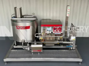 300 LPH ROKK Universal Mini Mixing Plant with 250 Bar Homogeniser, Jacketed Mix Tank &amp; Heat Exchanger - Ex-Demo &amp; Unused
