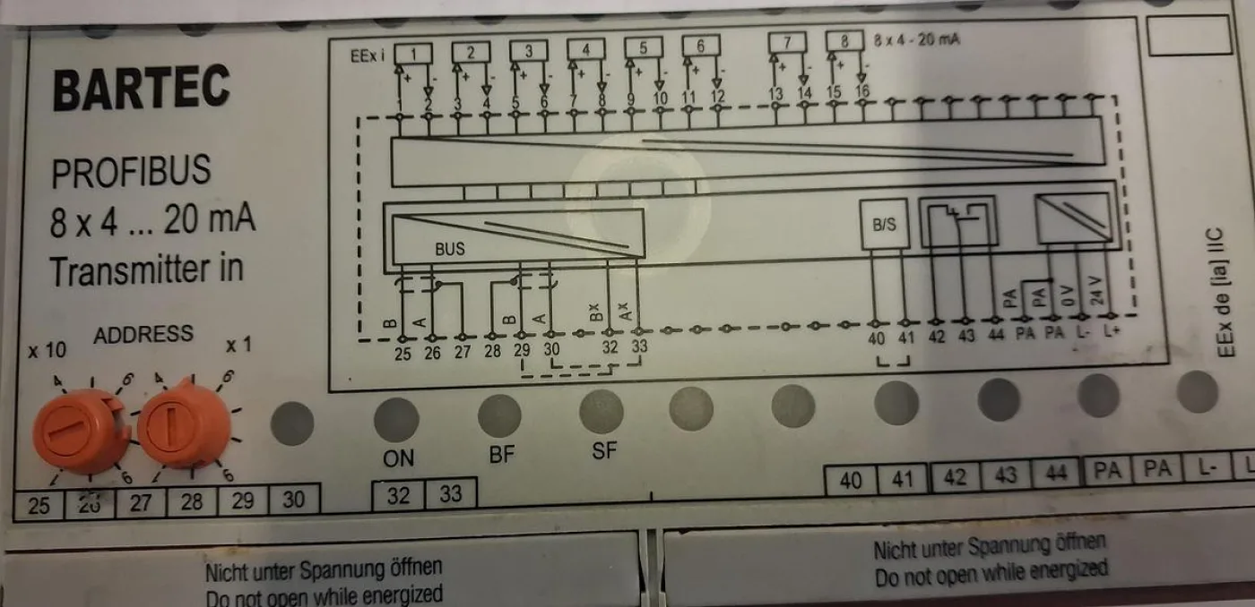 Bartec PROFIBUS DP-Modul / Ex-Transmitter mit der DP-Adresse 25 - 5
