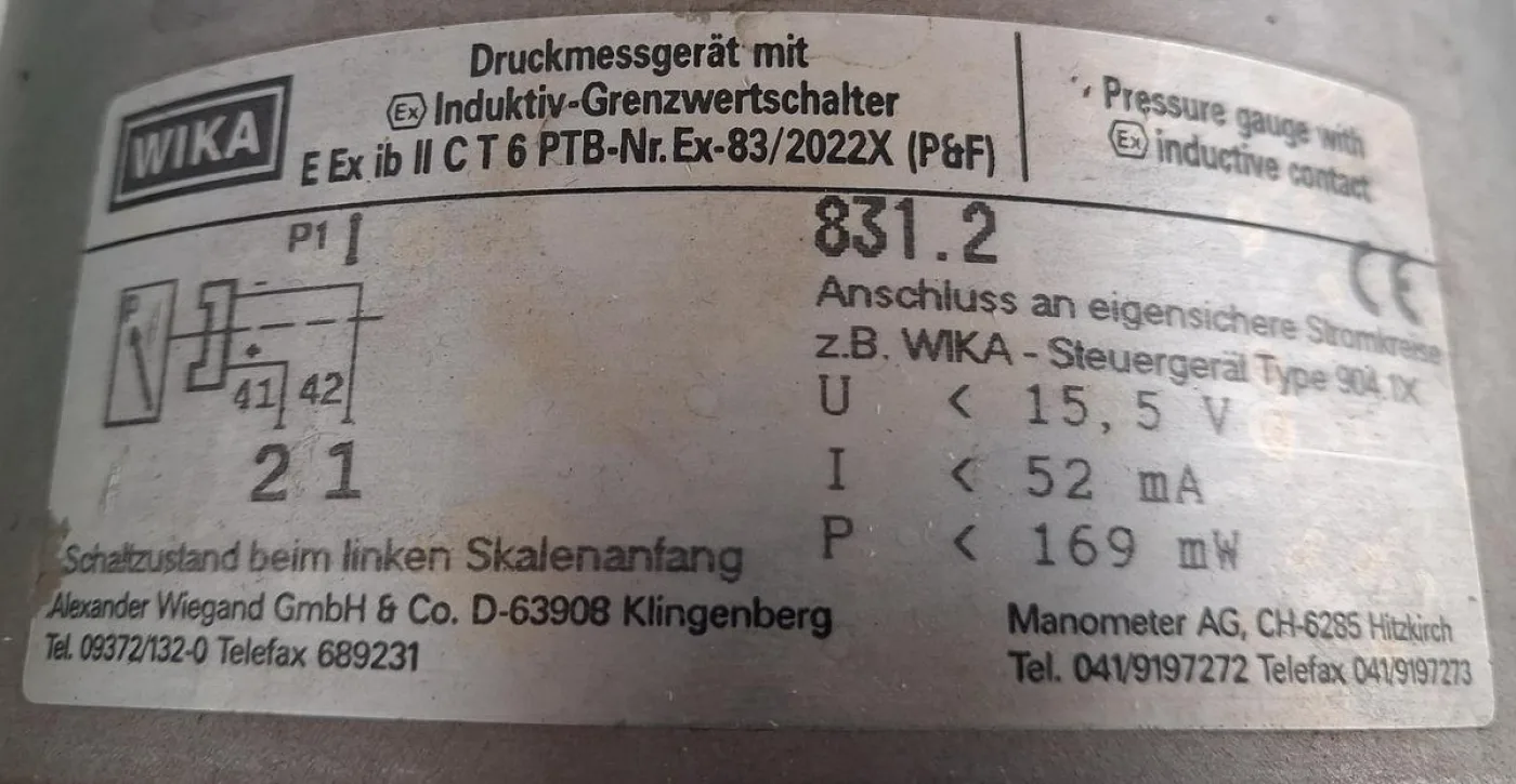 WIKA NG160 Pressure Gauge 0–3 bar with Inductive Contact - 6