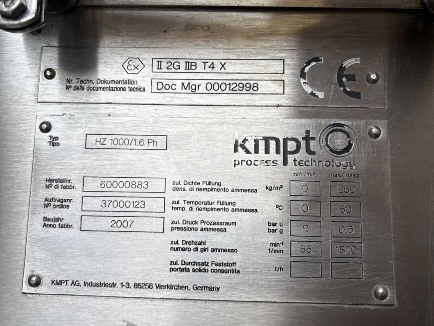 Krauss Maffei HZ1000/1.6 PH - Peeling centrifuge - 4