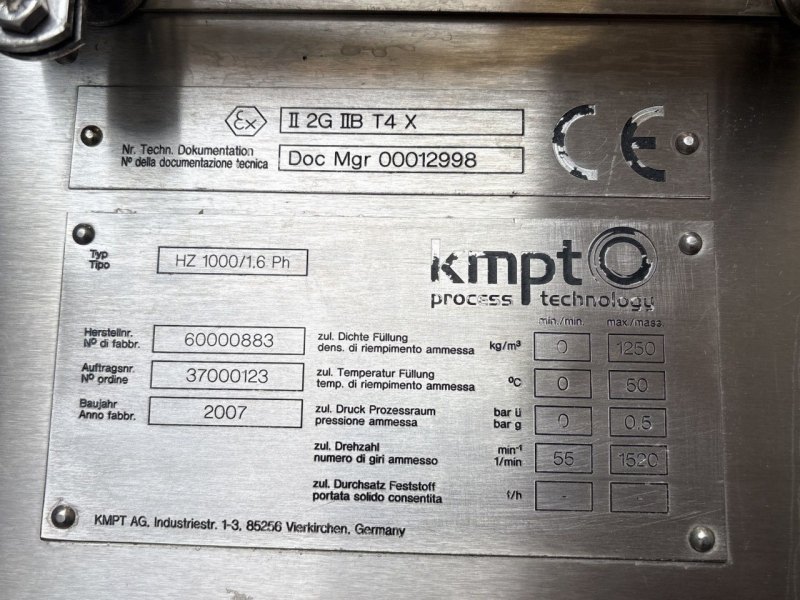 Krauss Maffei HZ1000/1.6 PH - Peeling centrifuge
