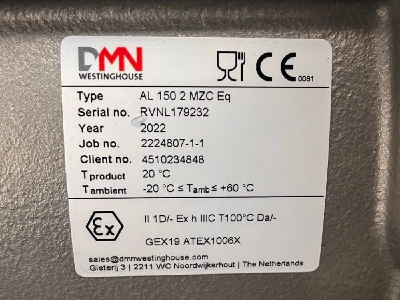 DMN Westinghouse AL 150 2 MZC Easy clean — UNUSED - Rotating valve - 8