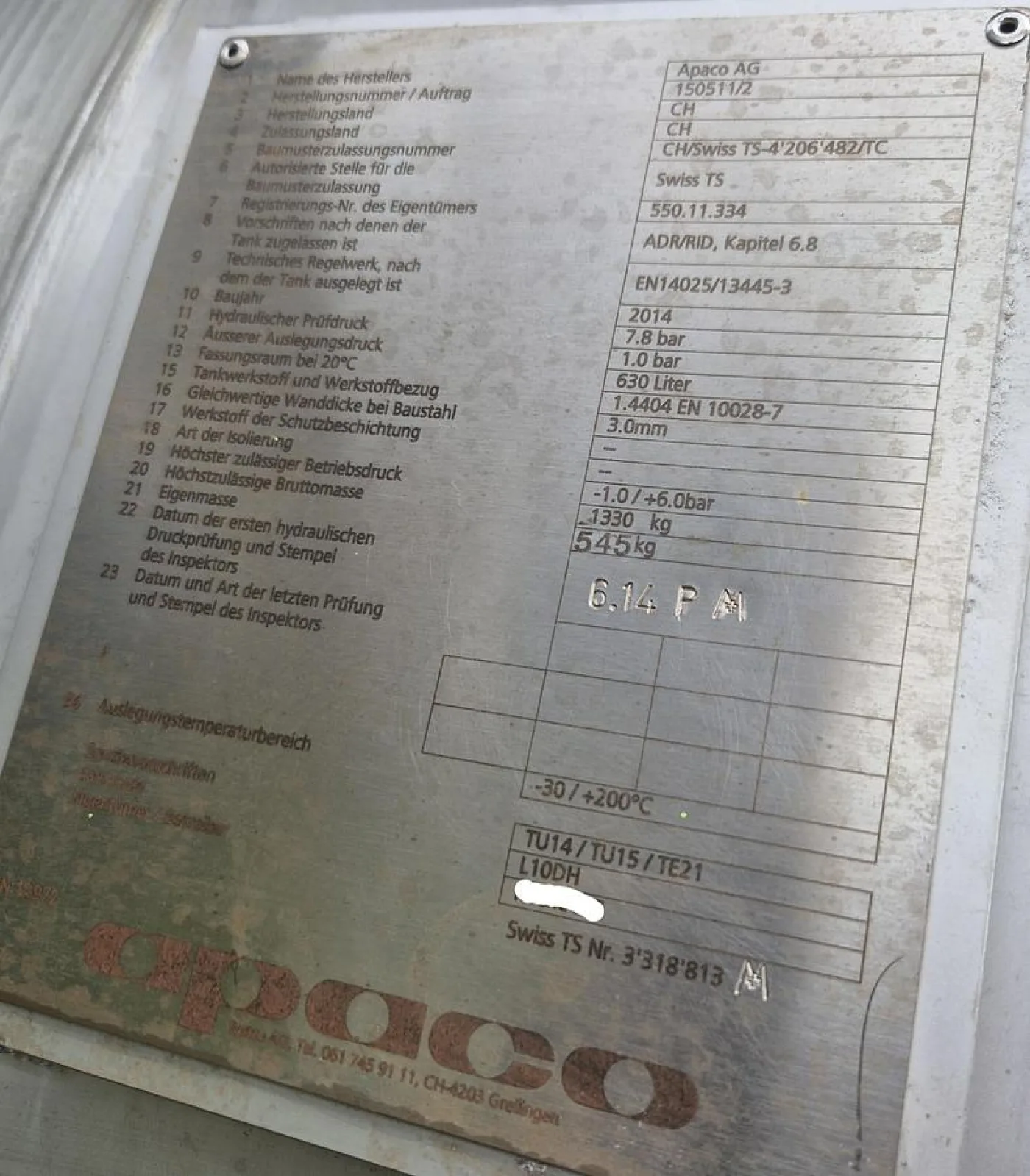 Apaco Vacuumbehälter 630 ltr. - 7