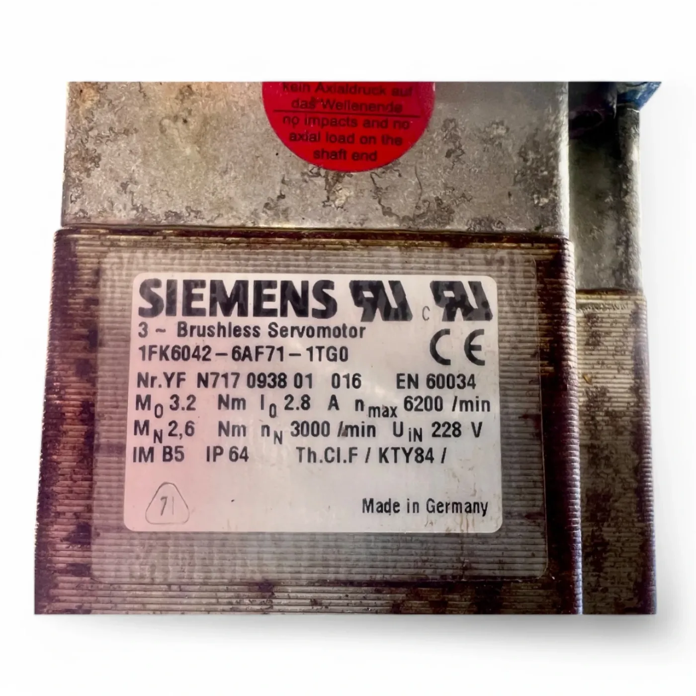 IMA Werkzeugwechsler mit Siemens Servomotor Typ 1FK6042–6AF71–1TGO MA 3 Nr. 196 ISP (1) - 6