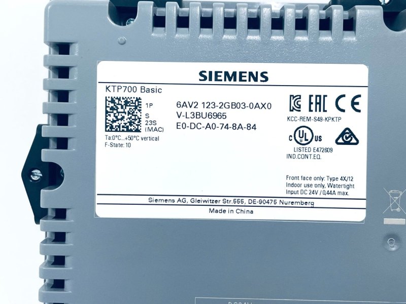 Siemens SIMATIC HMI KTP700 Basic 6AV2123-2GB03-0AX0