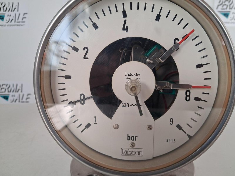 LABOM NG160 Pressure Gauge 0–9 bar DN160 with Inductive Contact