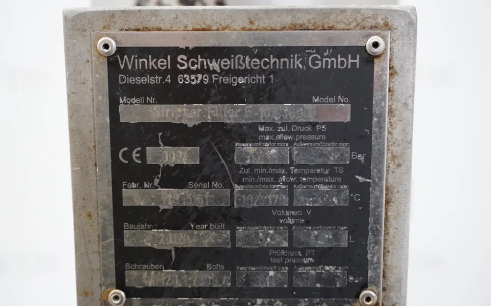 Winkel W-BF-1-2-DN80-SS - Candle filter