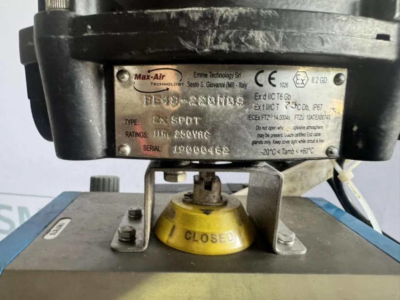 2019 EVAC / Max-Air Technology Pneumatic Valve Actuator Assembly - 3