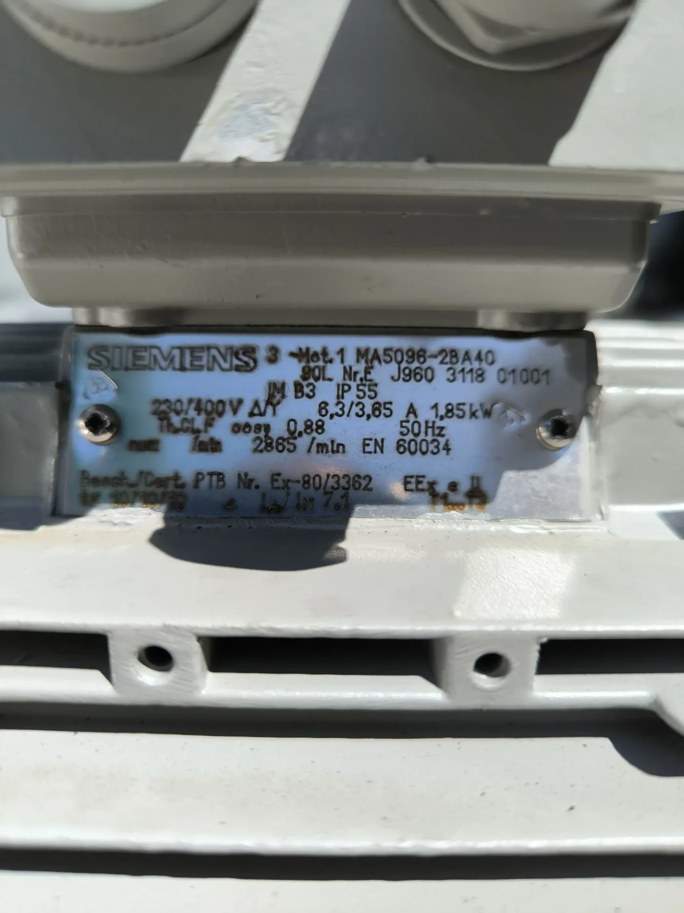 SIEMENS ATEX MOTOR 1.85 KW - 3