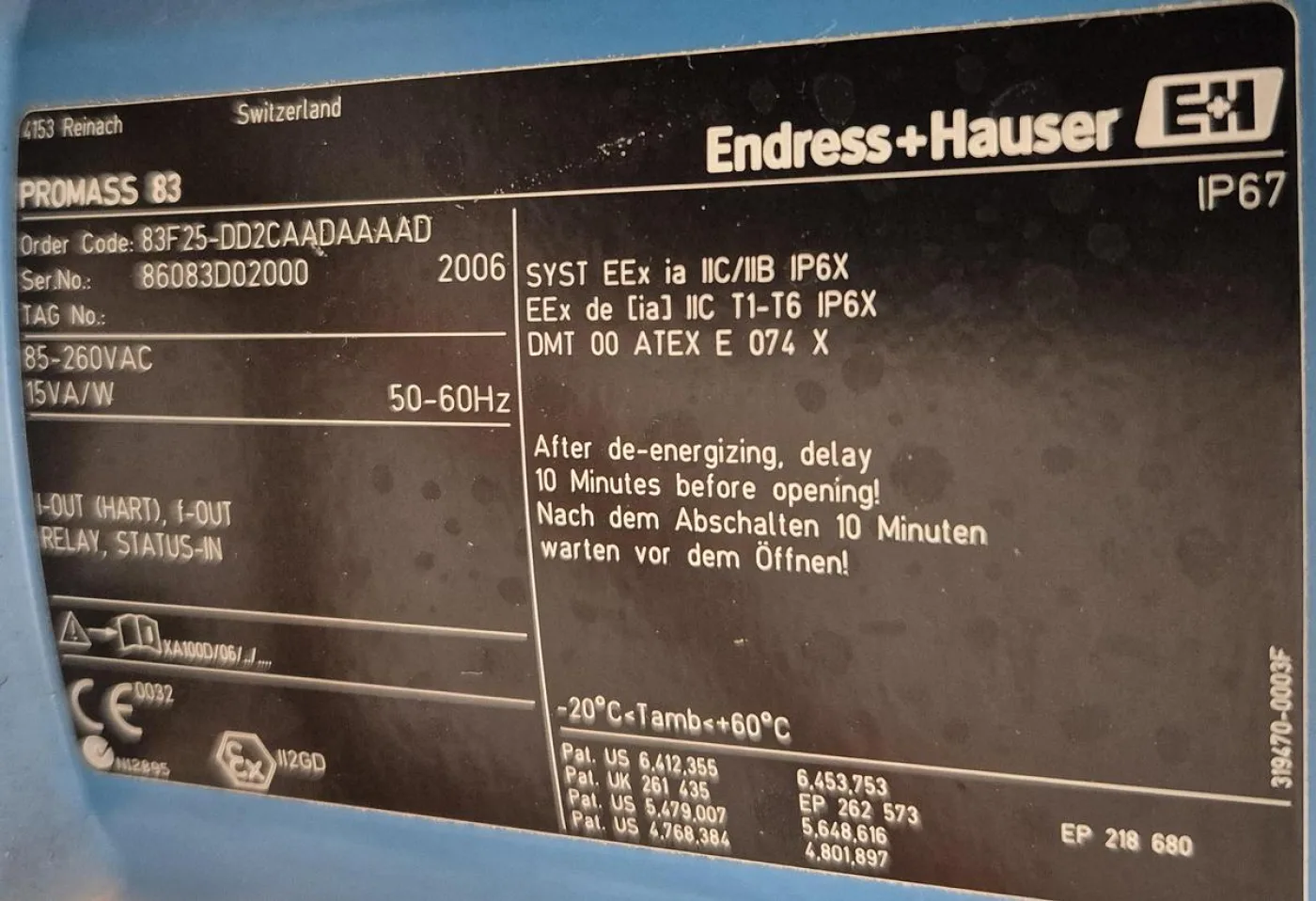 Endress und Hauser Durchflussmesssystem - PROMASS F - 5