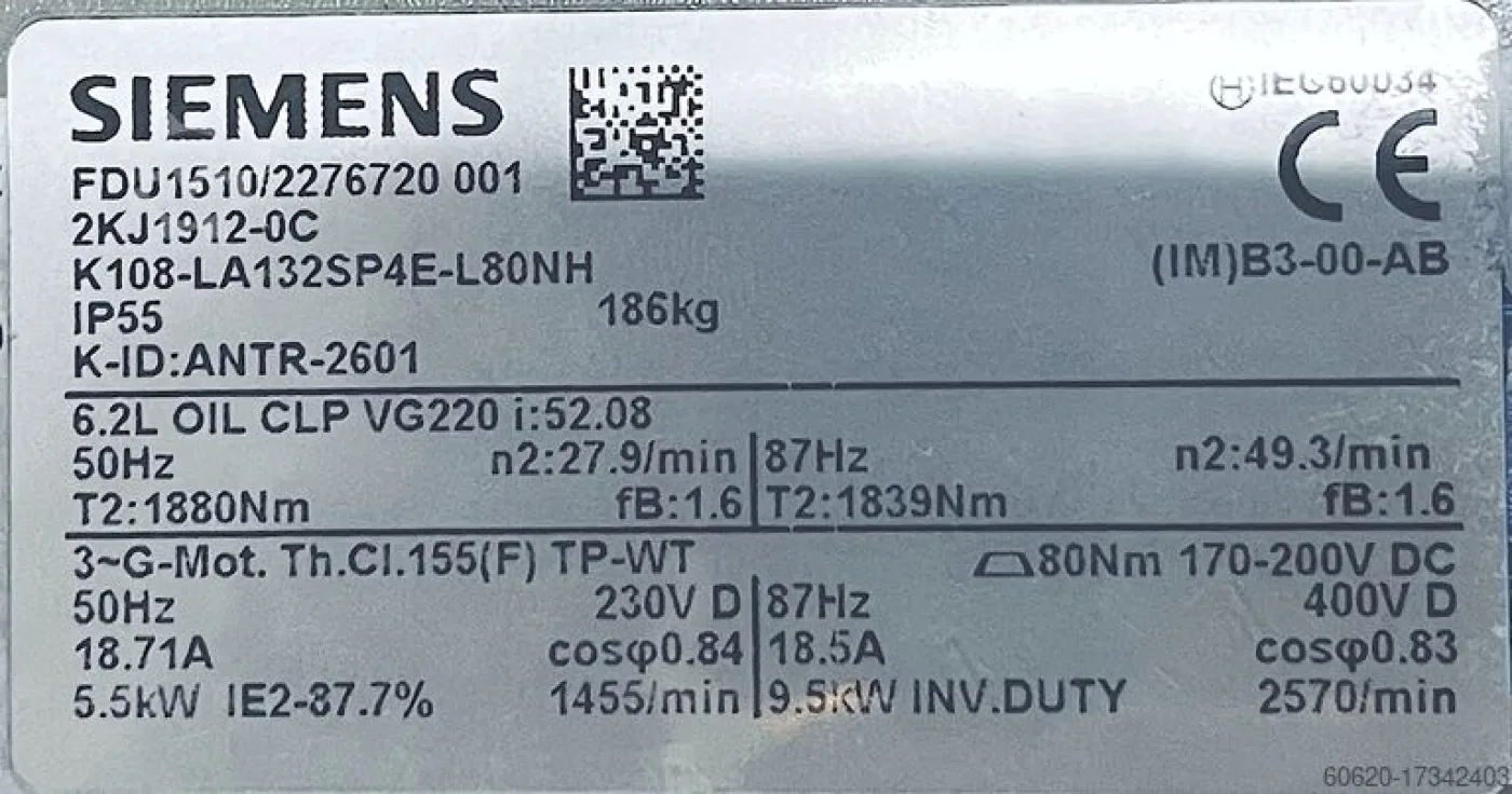 Siemens Getriebemotor FDU1510/2276720 001 - 4