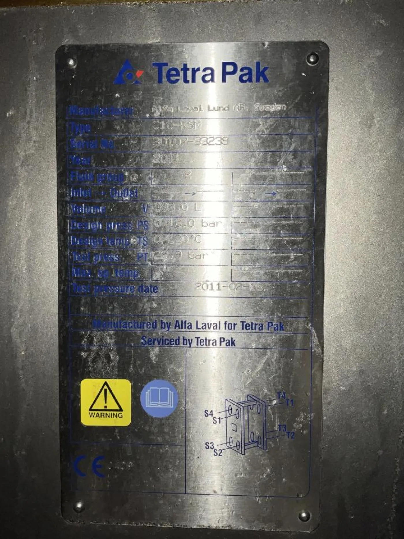 2011 Alfa Laval Alfa Laval Tetra Pak C10-KSM 993 Litre Stainless Steel Plate and Frame Heat Exchanger w Flow Meter - 8