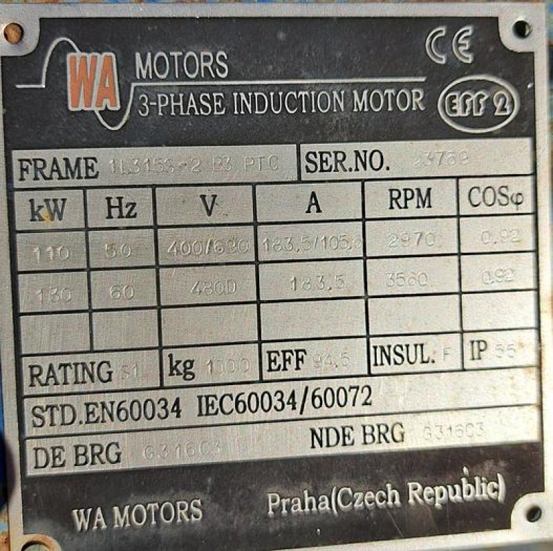 Ventilador WA MOTORS de 110 kw