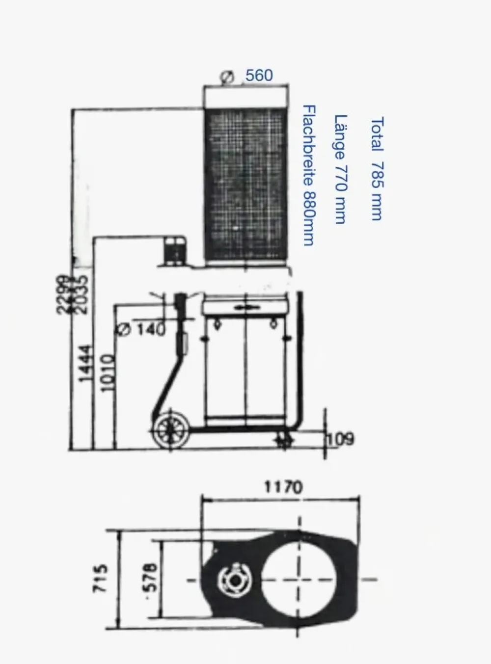 Filterschlauch für SPÄNEX Mobil 14 K 560 Durchmesser Länge 2000 mm 100232