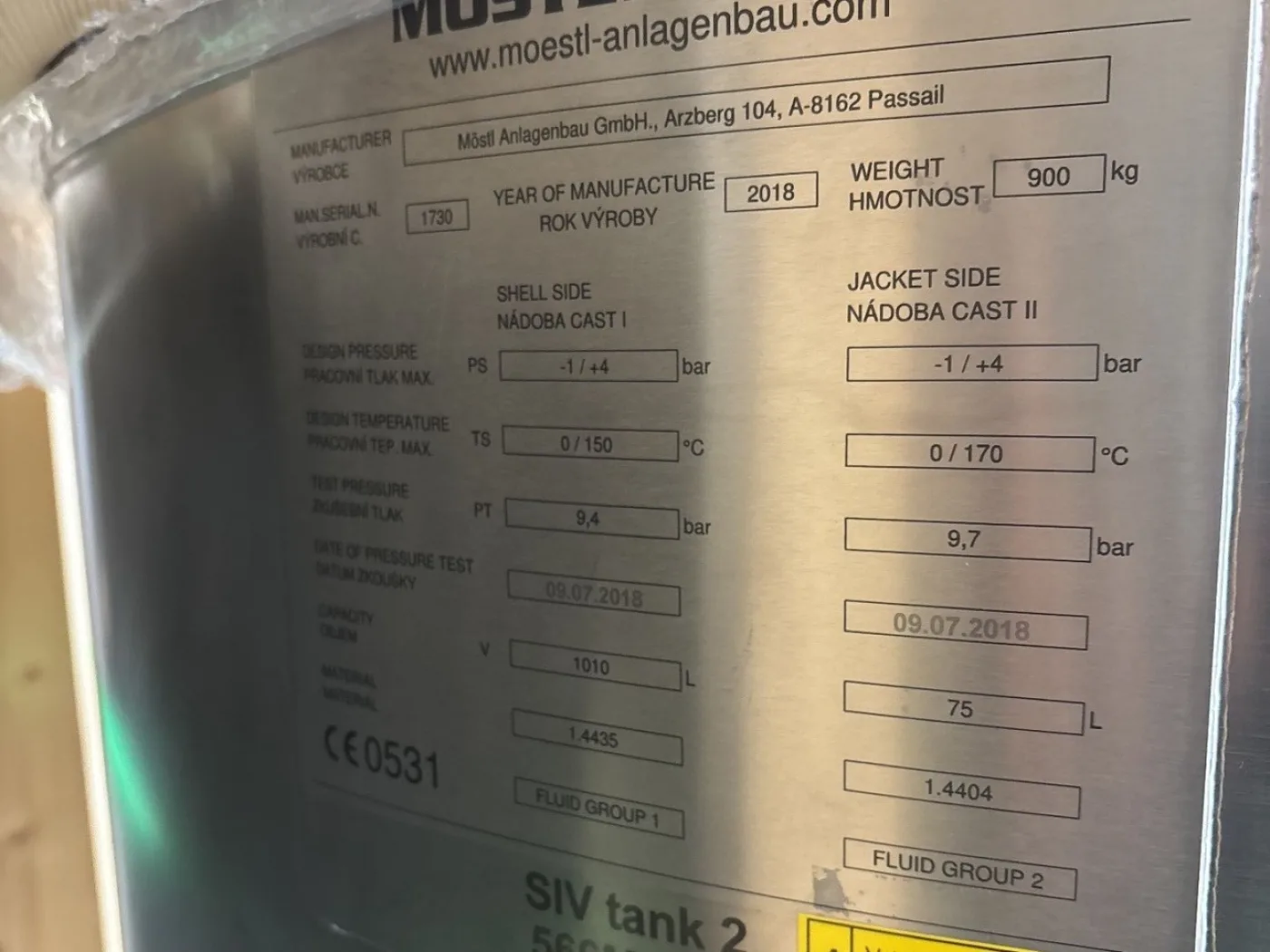 Möstl Anlagenbau GmbH Passail Pharma Reactor 1010 L - Bioreactor - 7