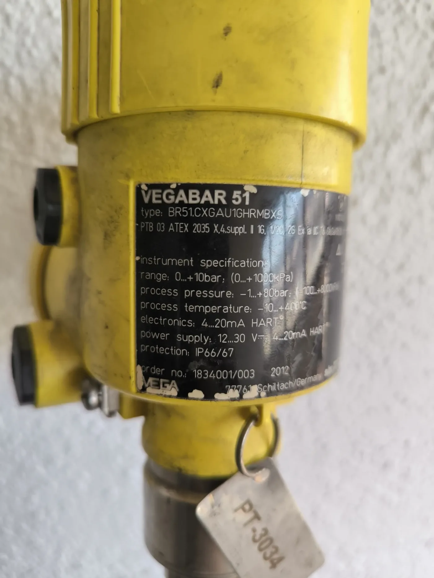 PRESSURE TRANSMITTER VEGA VEGABAR 51 ATEX - 4