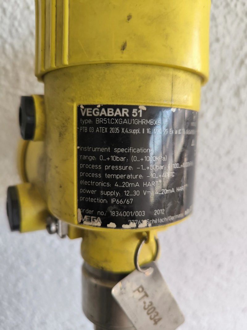 PRESSURE TRANSMITTER VEGA VEGABAR 51 ATEX