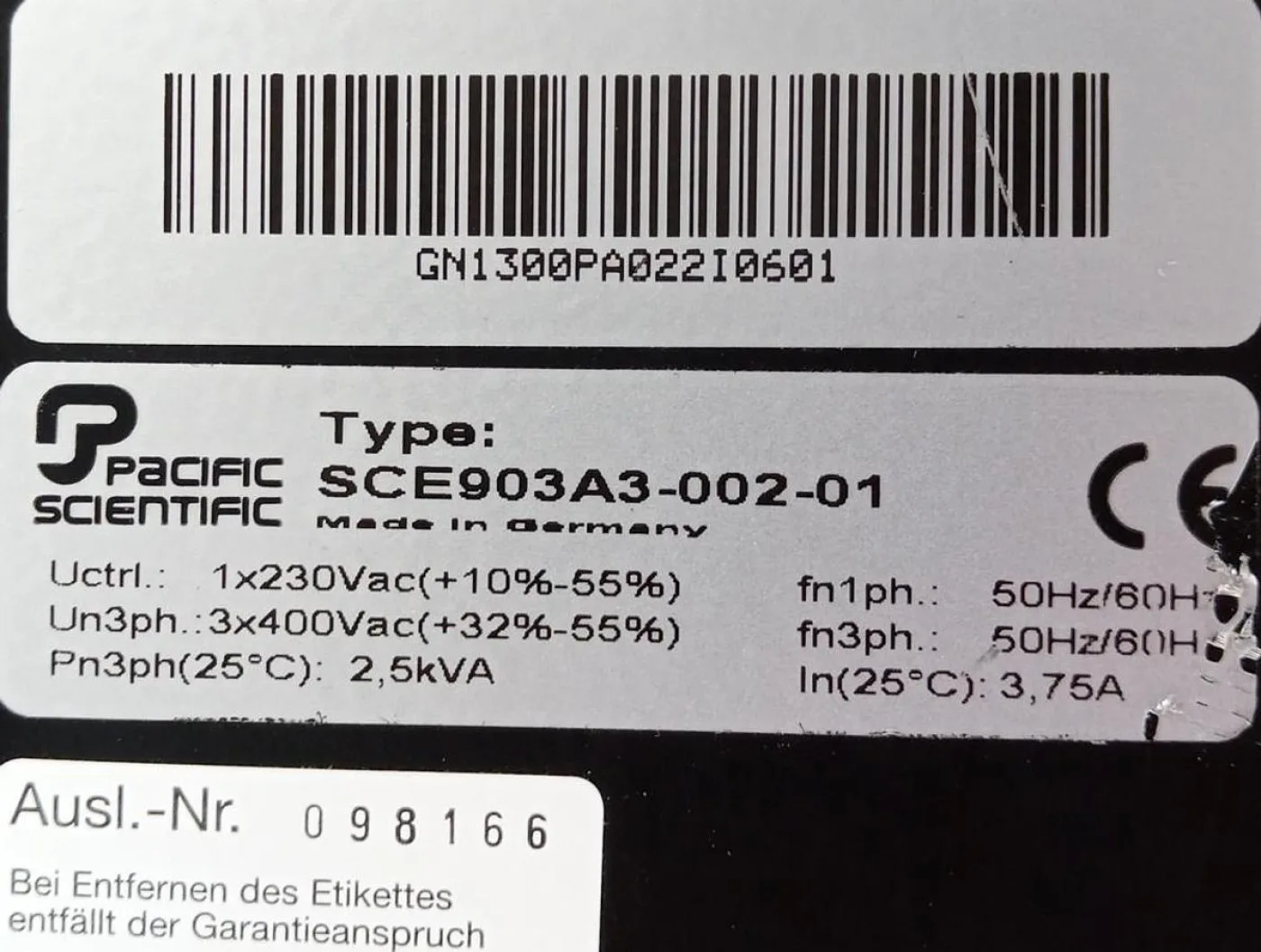 Pacific Scientific SCE903A3-002-01 Servo Drive Controller - 3