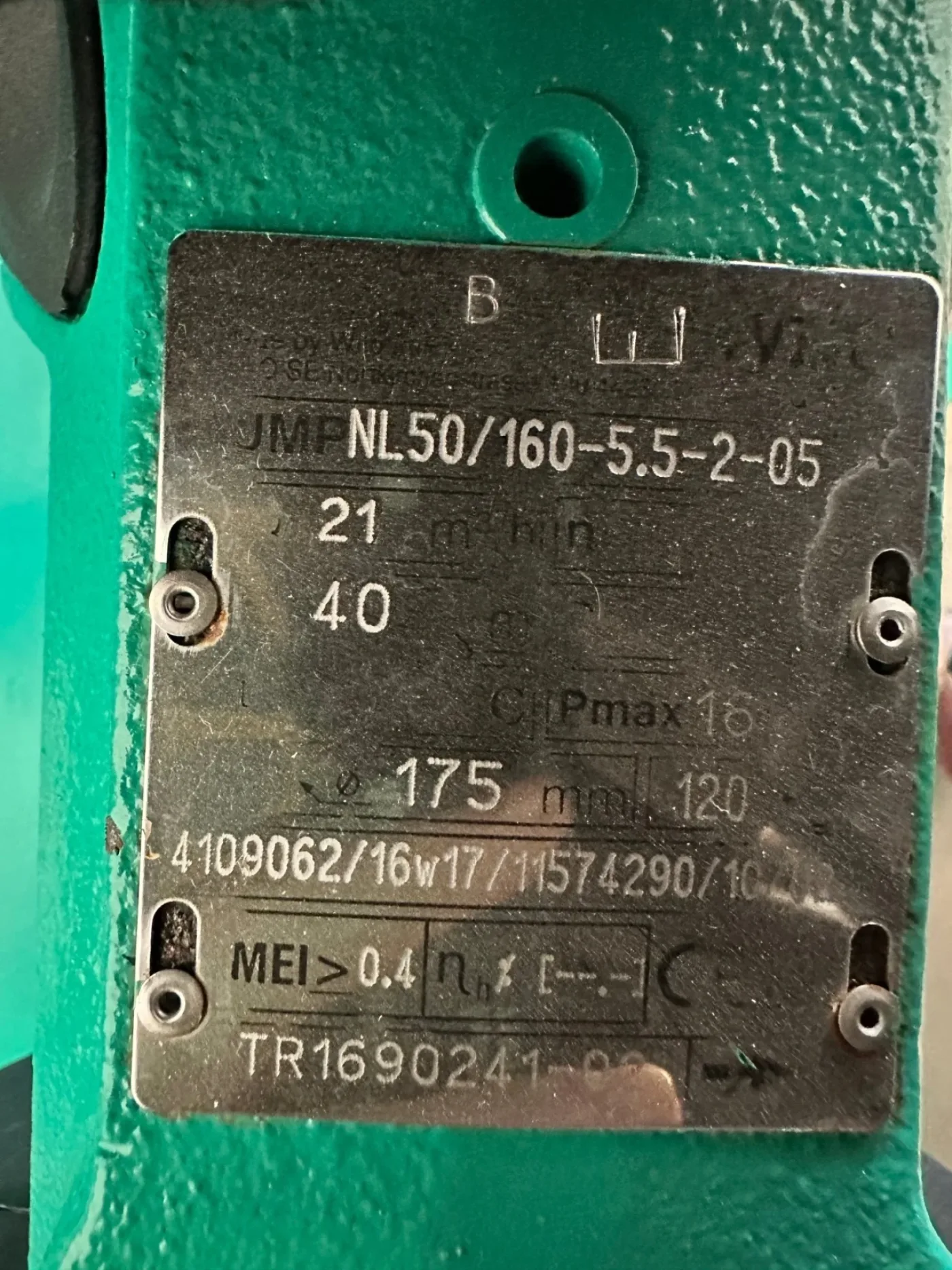 WILO Einstufige Niederdruck-Kreiselpumpe NL50/160 - 4