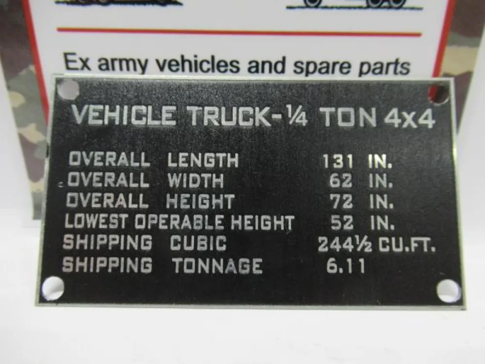 Data plate, shipping