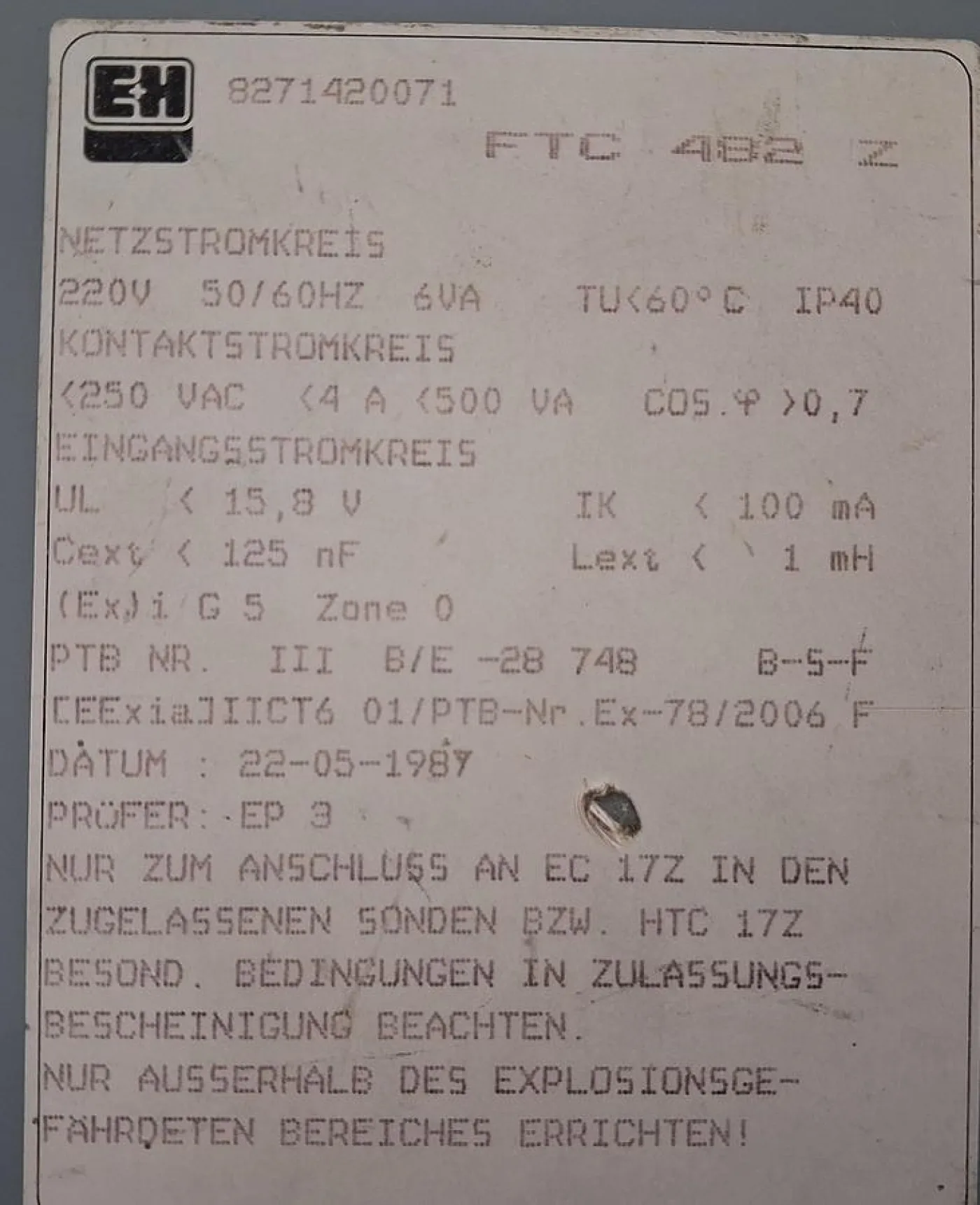 Endress+Hauser FTC 482 Z Level Switch Amplifier - 5
