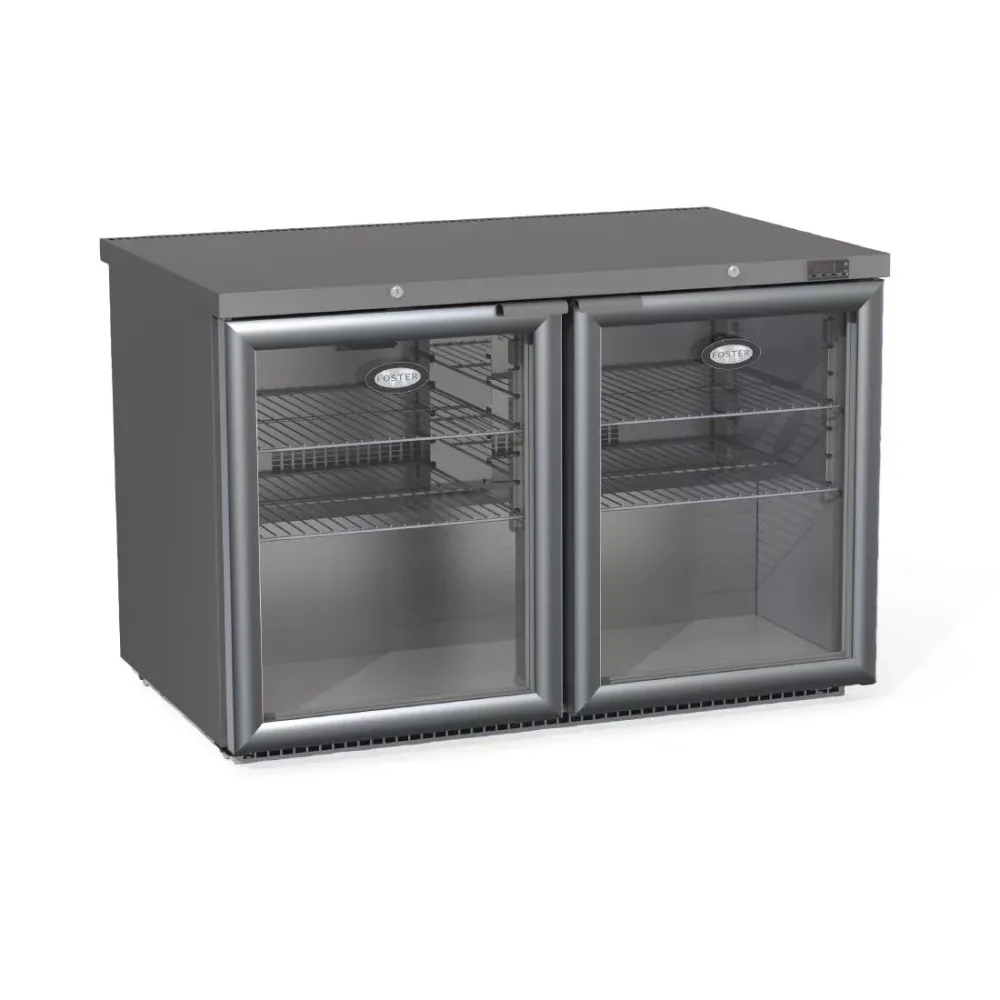 Foster 2 Glass Door 360Ltr Under Counter Fridge HR360G 13/120 - islandcatering