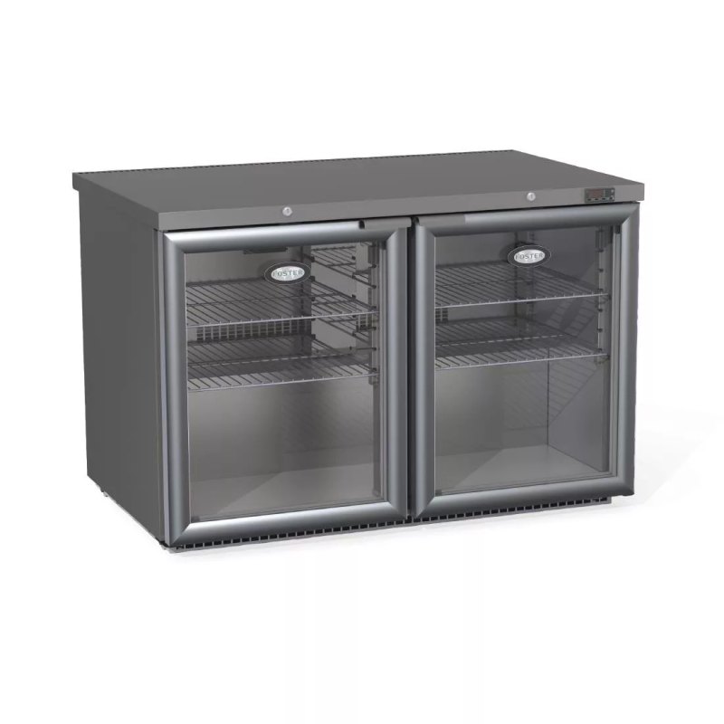 Foster 2 Glass Door 360Ltr Under Counter Fridge HR360G 13/120 - islandcatering