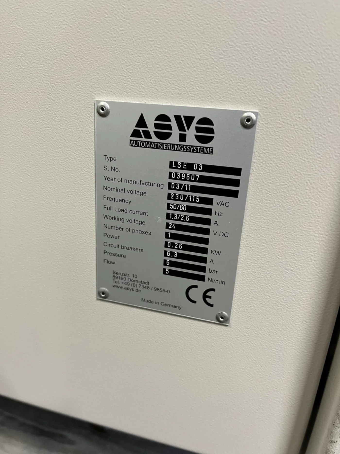 ASYS LSE03, vintage 2011 - 5