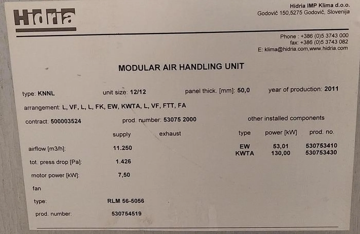 Unidade modular de tratamento de ar HIDRIA - 4