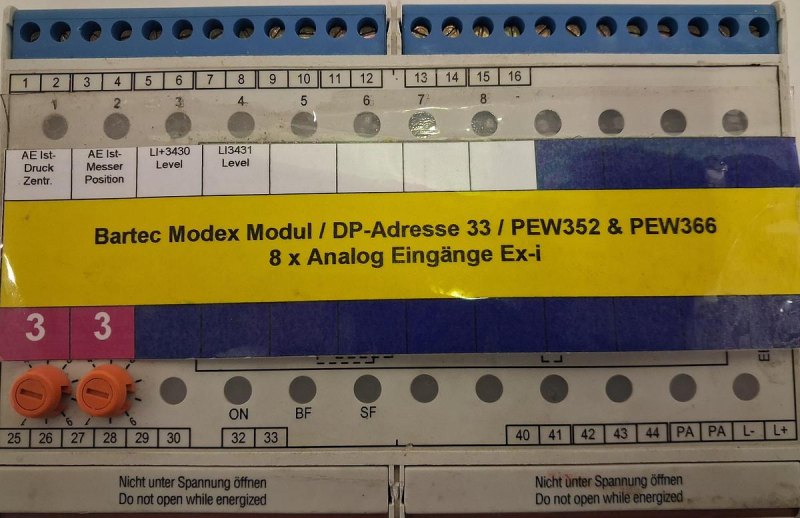 Bartec PROFIBUS DP-Modul / Ex-Transmitter mit DP-Adresse 33