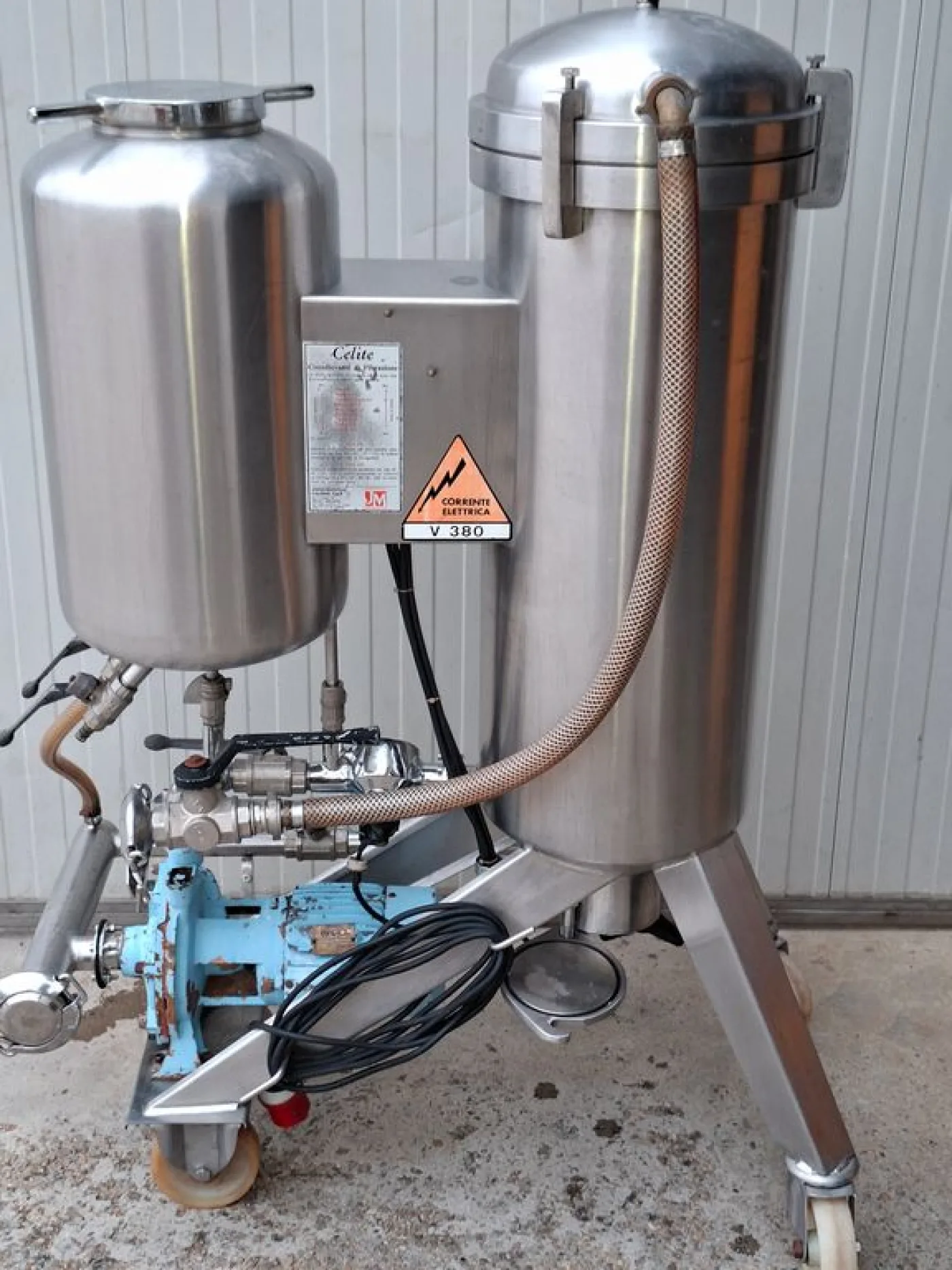 KIESELGUR FILTER VELO IN STAINLESS STEEL, 2 MQ FILTERING SURFACE, VERTICAL SHEETS, SECOND HAND MACHINE - 5