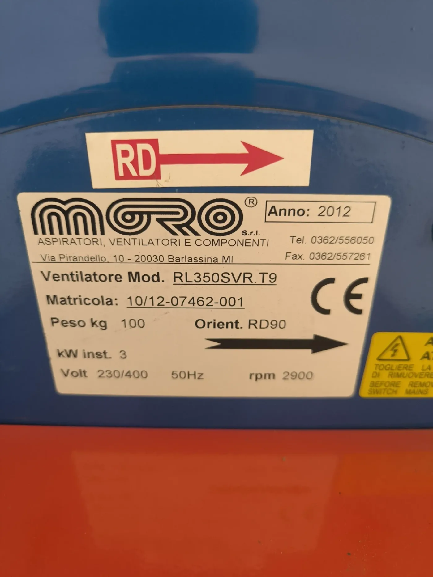 MORO RL350 SVR.T9 FAN UNUSED - 8