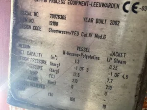 GTI-FIB Process 1300 Ltr - Stainless Steel Reactor