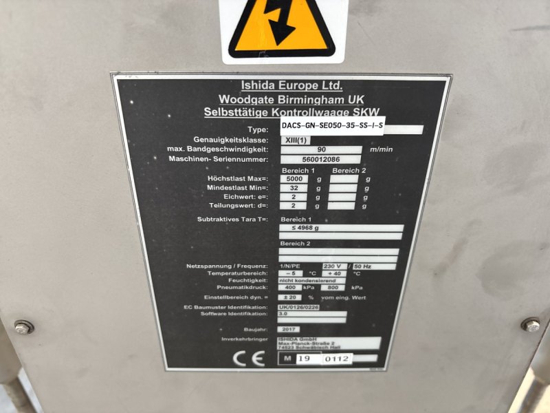 Ishida Co. Ltd. DACS-GN checkweigher - Miscellaneous transport