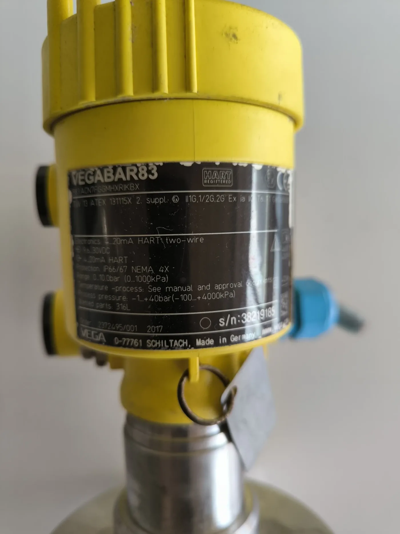 PRESSURE TRANSMITTER VEGA VEGABAR 83 ATEX DN25 - 4