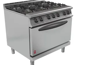 Falcon 6 Burner Dominator Plus Oven Range G3101D Natural Gas with Feet - islandcatering