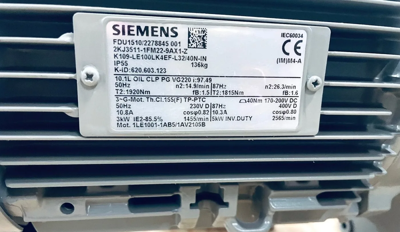 Siemens Elektromotor K109-LE100LK4EF-L32/40N-IN - 5