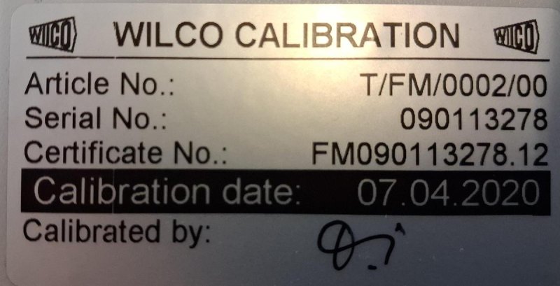 WILCO T/FM/0002/00 Kalibriergerät