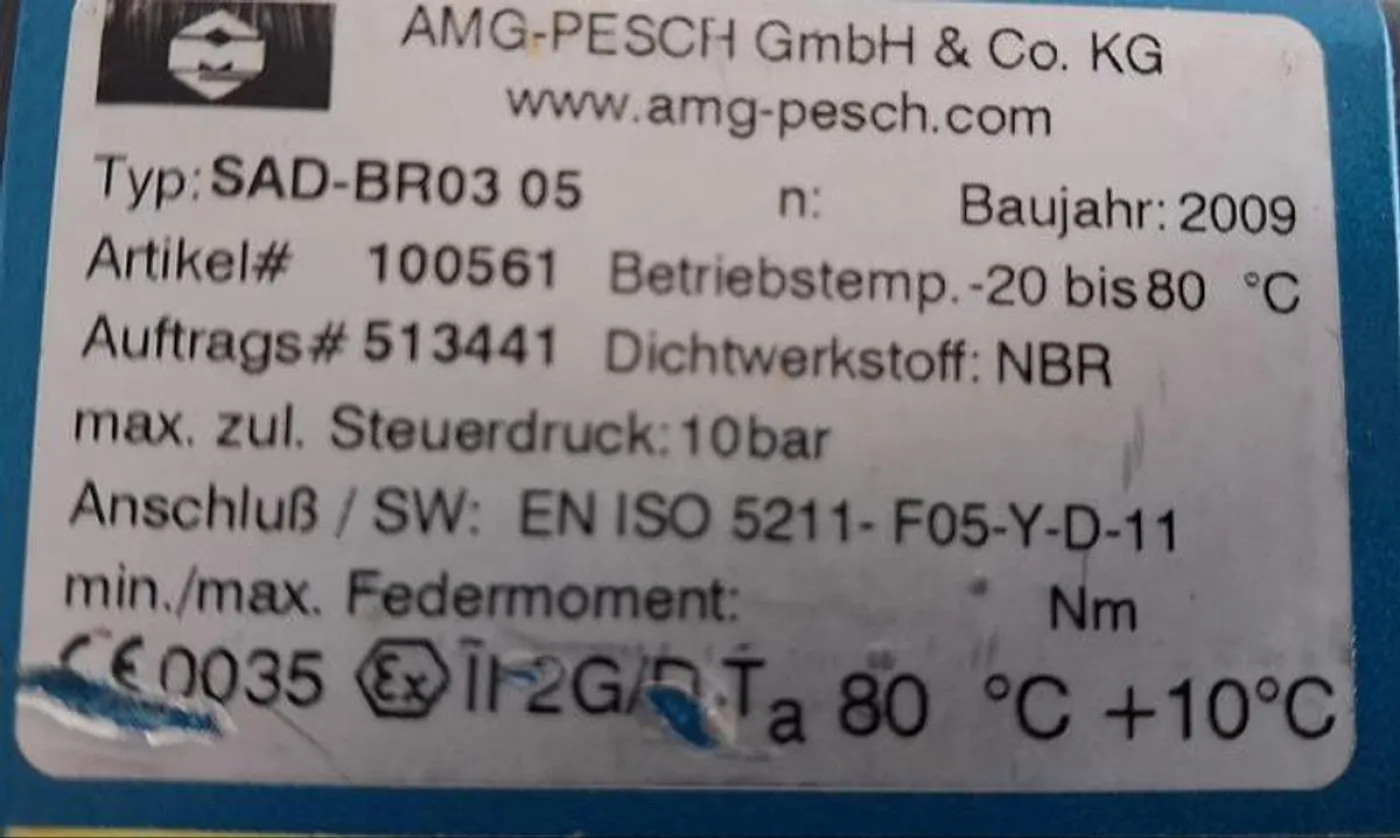 AMG-PESCH SAD-BR03 05 Pneumatischer Schwenkantrieb – ungebraucht - 4