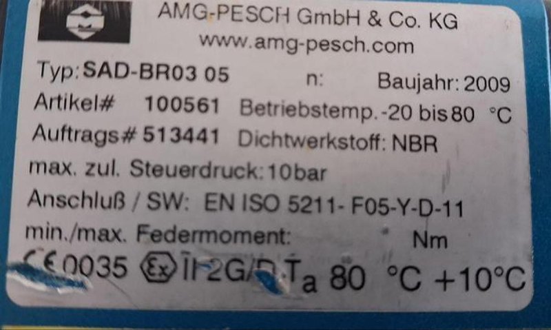 AMG-PESCH SAD-BR03 05 Pneumatischer Schwenkantrieb – ungebraucht