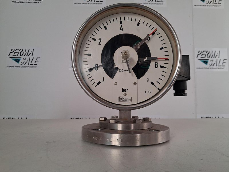 LABOM NG160 Pressure Gauge 0–9 bar DN160 with Inductive Contact