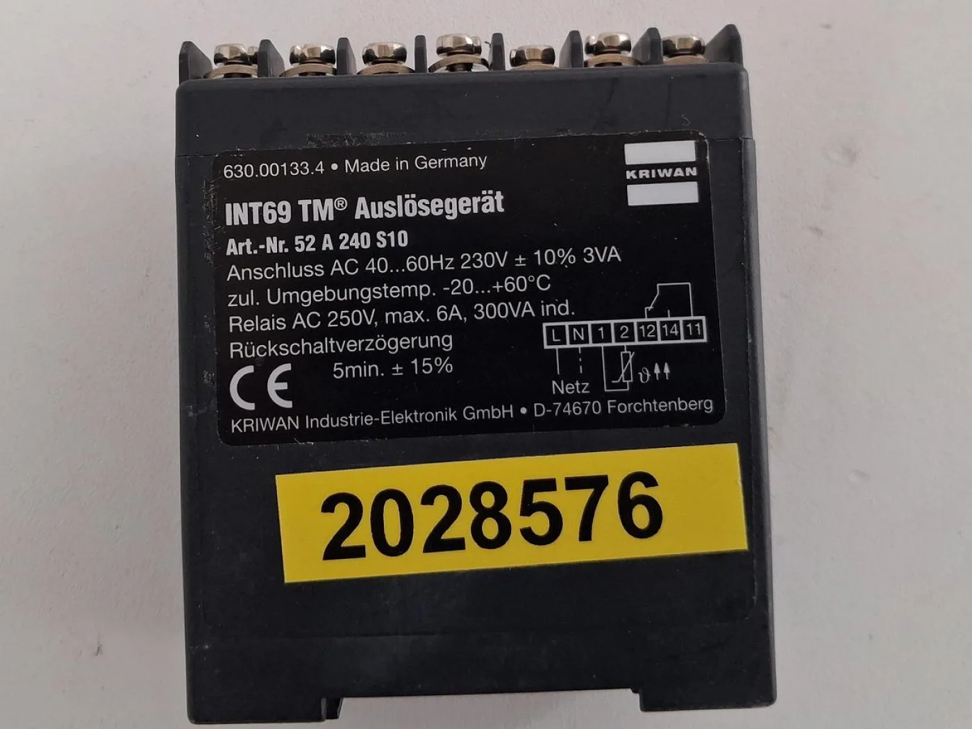 KRIWAN INT69 TM Auslösegerät Art.-Nr. 52 A40 310 - 3